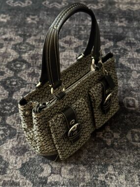 Coach Signature Buckle Pocket Satchel